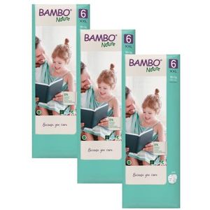 Bambo Nature Milieuvriendelijke luiers van hoge kwaliteit, milieuvriendelijk, verbeterde lekbescherming, veilig en comfortabel, maat 6 (16+ kg), XXL, 120 stuks