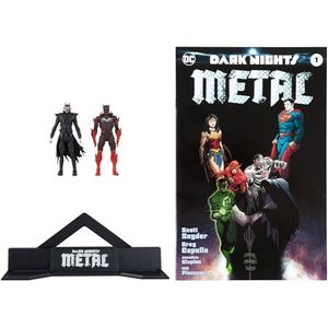 DC Direct Gaming 3 figuur met strip Wave 1 - Batman die lacht en dood rood (Dark Nights Metal #1)