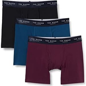 Ted Baker boxershorts heren, Zwart-Gibraltar zeegroen/krachtig paars