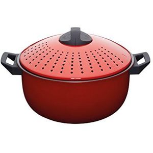 Pastapan, 25.5 CM, 4 L, Carbonstaal, Non-Stick, Rood - KitchenCrafts-sWorld of Flavours