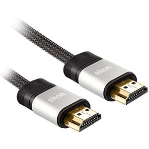 Ekon Câble HDMI Ethernet 2.0, mâle mâle, 3 mètres, résolution 4K Ultra HD et 3D, connecteurs dorés, pour TV, projecteurs, ordinateur portable, PC, MacBook, PlayStation, Nintendo Switch