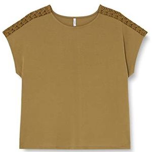 ONLY Onlthea S/S Lace Mix Top JRS T-shirt pour femme, Vert olive, XXS