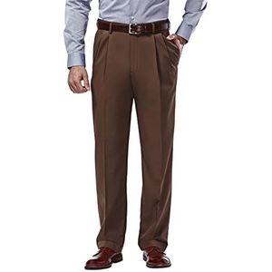Haggar Mynx Gabardine Geplooide Jurk Aan De Voorkant met Verborgen Stretch Taille Klassieke Pasvorm Set van 2: Zie Kleid Pijp - Met Clips - Heren, Eik