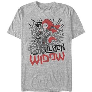 Marvel Unisex Black Widow Tone Organic, Melange Grey, XL, Melange Grey