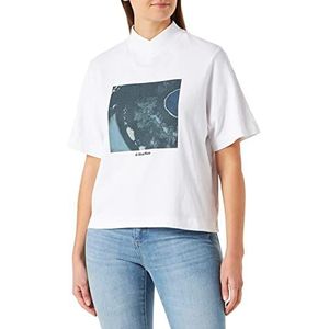 G-STAR RAW Boxy Mock V T-shirt voor dames, wit (C336-110), XXS, wit (C336-110)