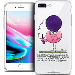 Caseink - Beschermhoes voor Apple iPhone 8 Plus (5,5 inch), officieel gelicentieerd product van Les Shadoks®, Design in Testan, zacht, ultradun, bedrukt in Frankrijk