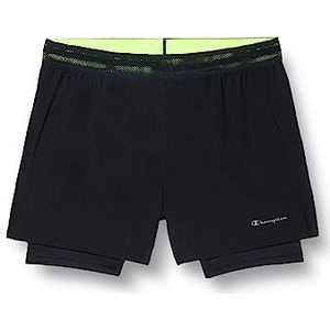 Champion Athletic C-Tech Quick Double Dry Running Shorts voor heren, zwart, XL, zwart.