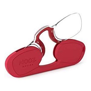 NOOZ - Gemengde leesbril zonder beugels - Altijd binnen handbereik - Rechthoekig 6 kleuren 5 dioptrie, Rood