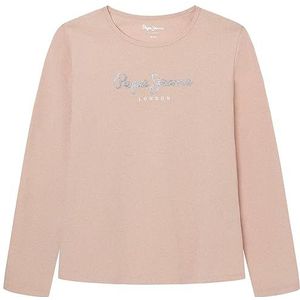 Pepe Jeans Hana Glitter L/S T-shirt voor meisjes, Roze (Ash Rose)