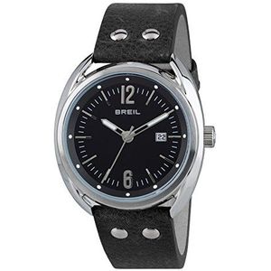 BREIL - Beaubourg Collection TW1669 - herenhorloge - analoge wijzerplaat zwart - uurwerk GM10 MIYOTA - kwarts 3H - armband van waterleer, armband, armband