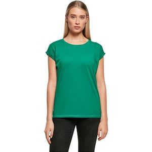 Build Your Brand Extended Shoulder T-shirt voor dames, Fir Groen