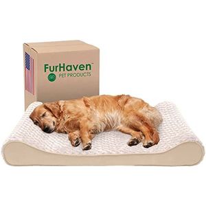 Furhaven voor huisdieren klein microvelvet luxe orthopedische ligstoel voor huisdieren