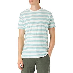 Springfield T-Shirt New Microstripes Gebreid Heren, Middelblauw, M, Medium Blauw