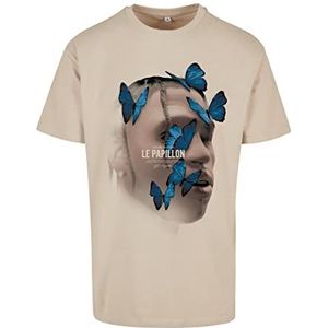 Mister Tee Le Papillon T-shirt, oversized, voor heren, bruin (nat zand)