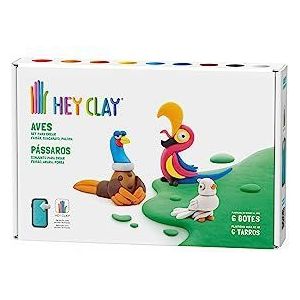 Bizak Hey Clay Medium Pack Vogels, Luchtdrogend Plasticine en App met handleiding voor gieten en spelen, cadeau voor jongens en meisjes vanaf 3 jaar (64240020)