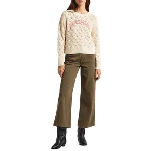 Pepe Jeans Pull avec logo Grace pour femme, Beige (Antique Lace Beige), XS