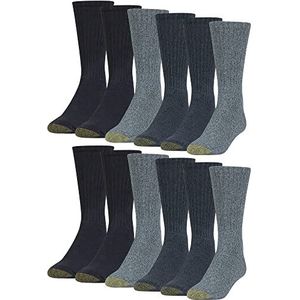 Gold Toe Harrington Crew heren casual sokken, denim / chambray/marine (12 paar), 6 paar, denim/chambray/marine (12 paar)