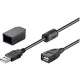 goobay Verlengkabel USB 2.0 Hi-Speed met veiligheidsclip, zwart, 2 m lengte