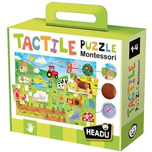 Headu Tactiele puzzel Montessori boerderij multiactiviteit spel voor de kleintjes Mu23592 educatieve puzzel voor kinderen leeftijd 1+