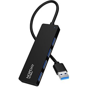 HOPDAY USB 3.0 Hub 4 Port Ultra Slim voor iMac Pro/MacBook Pro/Mac Mini/Surface Pro/XPS/Notebook PC
