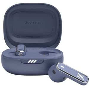 JBL Live Flex, draadloze hoofdtelefoon, Bluetooth 5.3-technologie, ruisonderdrukking en JBL-ruimtegeluid, tot 40 uur batterijduur, Blues