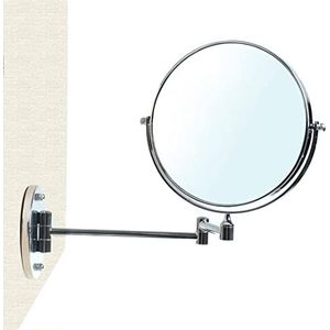 HIMRY Designed KXD3107-10x cosmetische spiegel 360° draaibaar, 2 spiegels: normaal, 10 mm vergroting, diameter 17,5 cm, verchroomd