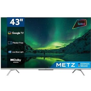 Metz Smart TV, MUD7000, 43"" (109 cm), Direct LED, 4K UHD, HDR, Google TV, HDMI et USB, mince, moderne, noir