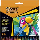 BIC Intensity Hoogwaardige viltstiften voor volwassenen en kinderen, 24 kleuren, met comfortabele rubberen handgreep en stevige punt