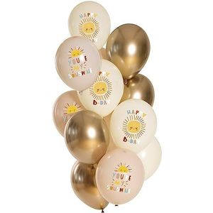 Folat 25139 Lot de 12 ballons en latex 33 cm pour décoration d'anniversaire et de fête Multicolore