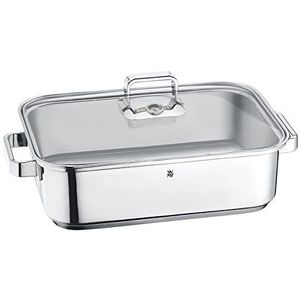 WMF Vitalis Aroma Stoompan / Braadpan, Met Glazen Deksel, Thermometer, Garplaat, Cromargan, Roestvrij Staal, Geschikt Voor Inductie, 41 x 27 x 10 cm, 6,5 L
