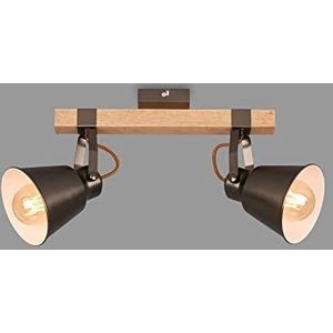 BRILONER Leuchten Retro plafondlamp, houten balken, E27, max. 40W, antiekgrijs 2406-024