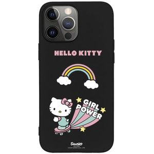 Personalaizer Zachte hoes in zwarte kleur, compatibel met iPhone 15 Pro Max Girl Power van Hello Kitty
