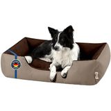 BedDog® Hondenbed LUPI, beige/bruin, L ca. 80 x 65 cm, mand, hondenkussen