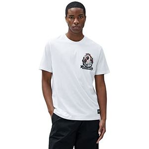 Koton T-shirt à manches courtes Tasmanian Devil imprimé col rond sous licence, Blanc (000), S