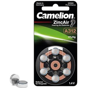 Camelion 15056312 Kwikvrije knoopcellen A312 / ZL 312 1,4 V capaciteit 160 mAh voor analoge of digitale hoorapparaten