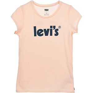 Levi's Kids Lvg Basic T-shirt voor meisjes, met poster, Perzikbloesem