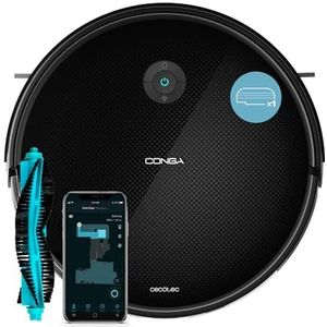 Cecotec Conga 2499 Ultra Genesis robotstofzuiger met gyroscopische technologie, schrobt, zuigt en stang tegelijk, 2200 Pa, Cecotec app, multifunctionele borstel, gemengde tank, 3 l, wifi en bluetooth