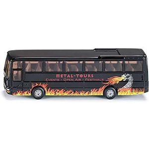 SIKU 1624 MAN-reisbus, schaal: 1:87, metaal/kunststof, zwart en zilverkleurig, speelgoedauto voor kinderen