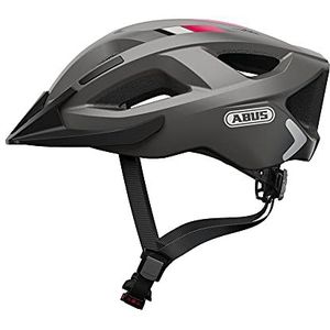 ABUS Aduro 2.0 stadshelm - veelzijdige fietshelm met licht - sportief design voor het stadsverkeer - voor dames en heren - grijs - maat S