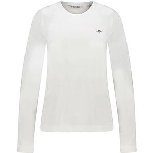 GANT Reg Shield Ls T-shirt voor dames, Wit