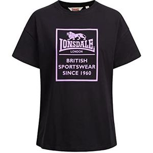 Lonsdale Ramscraigs dames T-shirt, zwart/sering, maat M, zwart/lila
