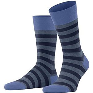 FALKE Herensokken van katoen met comfortabele tailleband voor diabetici, versterkte sokken voor mannen met ademend gestreept patroon, breed, grijs, blauw, meerdere andere kleuren, 1 paar Sensitive Mapped Line-sokken, boniere blauw (6324), 39-42 EU, Bonierblauw (6324)