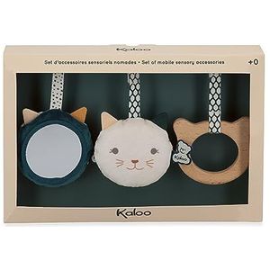 KALOO - Stimuli - 3 beweegbaar sensorisch speelgoed - kattenvormen - babyuitrusting - speelgoed voor fijne motoriek en gehoor - vanaf de geboorte K227003