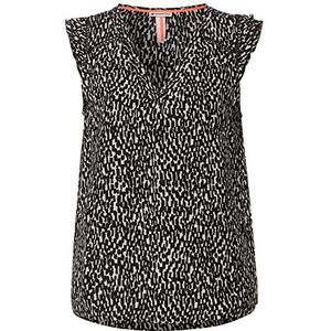 Street One A343966 Top Blouse voor dames, zwart.