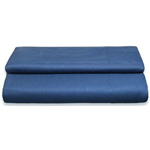 Sancarlos - Bedlaken van 100% percal katoen, blauw, voor bedden met een breedte van 150 cm