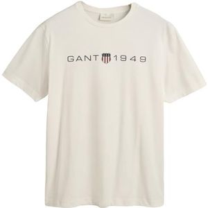 GANT T-shirt met print Graphic SS T-shirt voor heren, Eierschaal