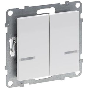 LEGRAND, Seano with Netatmo 765642 2-weg schakelaar met N-geleider, 2 schakelkanalen (elk 250 W), schroeven of uitbreidingsklauwen, Home + Control app, Smart Home, kleur: wit