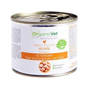 ORGANICVET Kattenvoer dierenartsen individuele proteïne kip, verpakking van 6 (6 x 200 g)