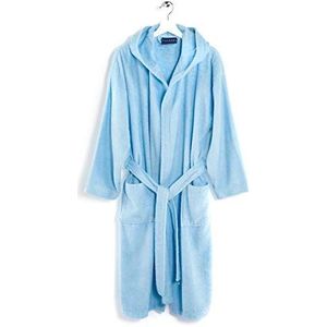 Caleffi badjas met capuchon Ocean, katoen, Hemelsblauw