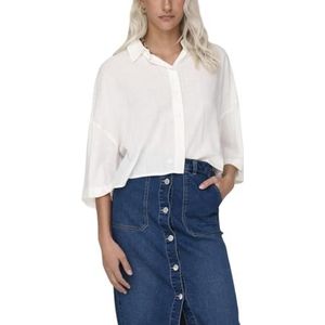 ONLY Onlastrid Life 2/4 Cropped Shirt Wvn Dameshemd, Cloud Danser